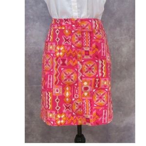 NEW NY & Co. Pink Orange Gray Print Summer Skirt